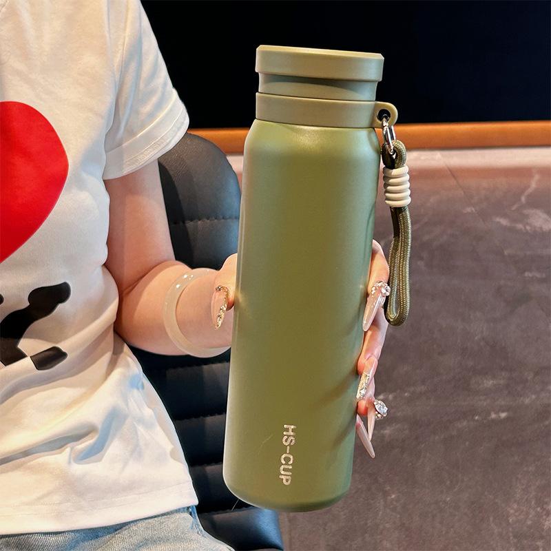 

Нова термопляшка з нержавіючої сталі 316 з розділенням чаю та води, термочашка з вакуумною ізоляцією для гарячих/холодних напоїв, для спортзалу, офісу, посуд для напоїв 600ml зелений