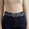 Metal Buckle Denim Waist Belts Cloth Trouser Decor Decoration Star Hole Sequin Belt  Female/Girls