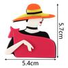 Mode Acryl Modern Dame Haustier Brosche Reversnadeln Großes Harz Hut Mädchen Figur Broschen Abzeichen Anstecker Kleidung Tasche Schmuck für Frauen