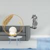 Crystal Ball Knight Sculpture Metal Resin Figurine Abstract Nordic Art Ornament Statue Stand for