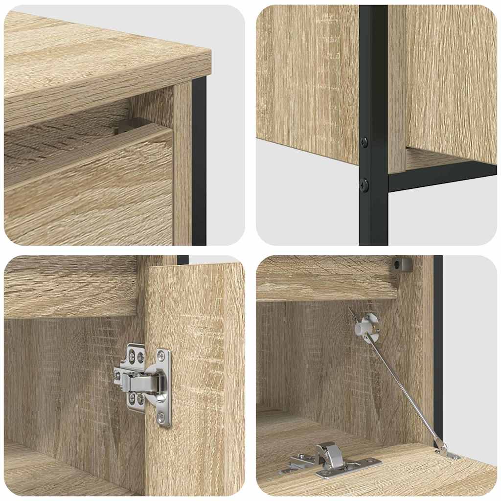 Bathroom Furniture Set with Shelf 3 pcs Sonoma Oak Wood Based Material