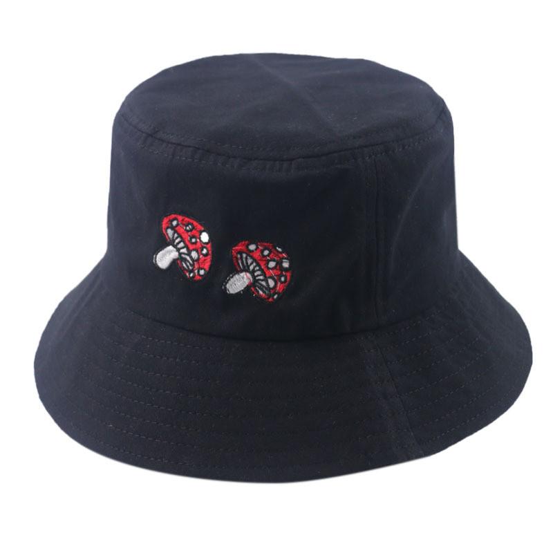 Fashionable Mushroom Embroidered Fisherman Hat For Men And Women In Spring
