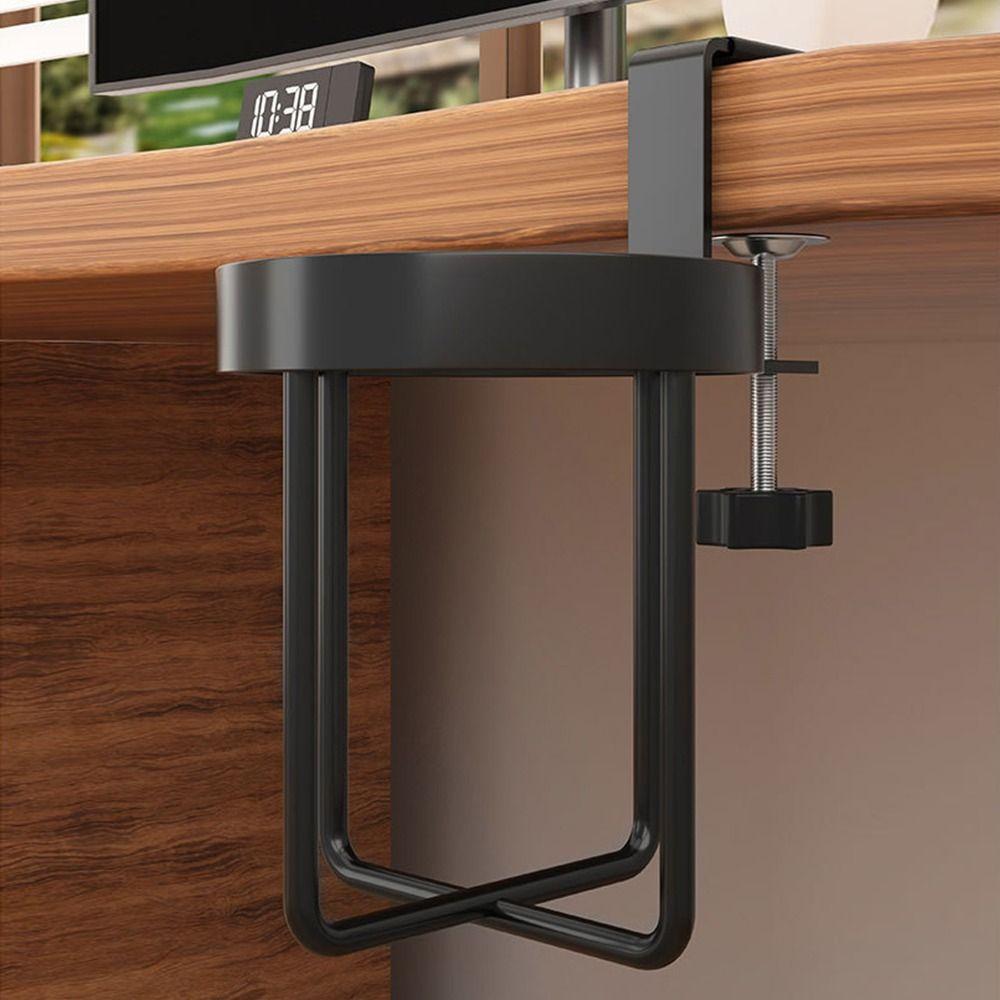 Metal Desktop Mug Rack 2 In 1 Cup Hanging Storage Holder Mug Floating Shelves  Office Accessories