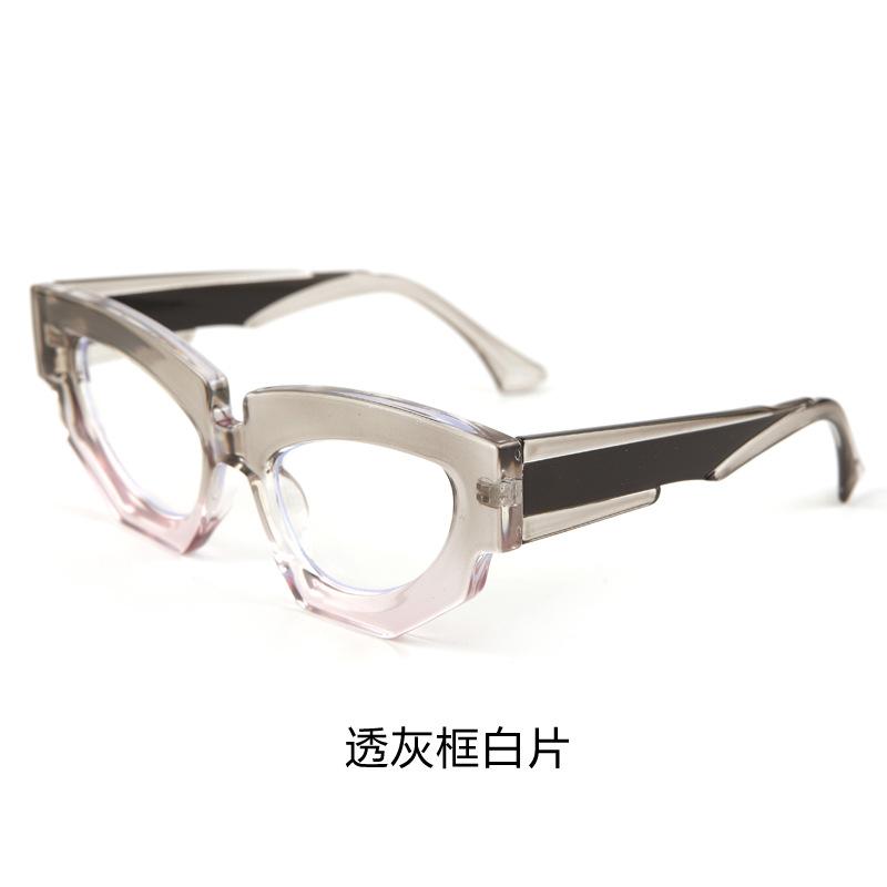 European and American style myopia glasses large frame irregular cat eye sunglasses Spice girl street shooting modeling UV protection sunglasses