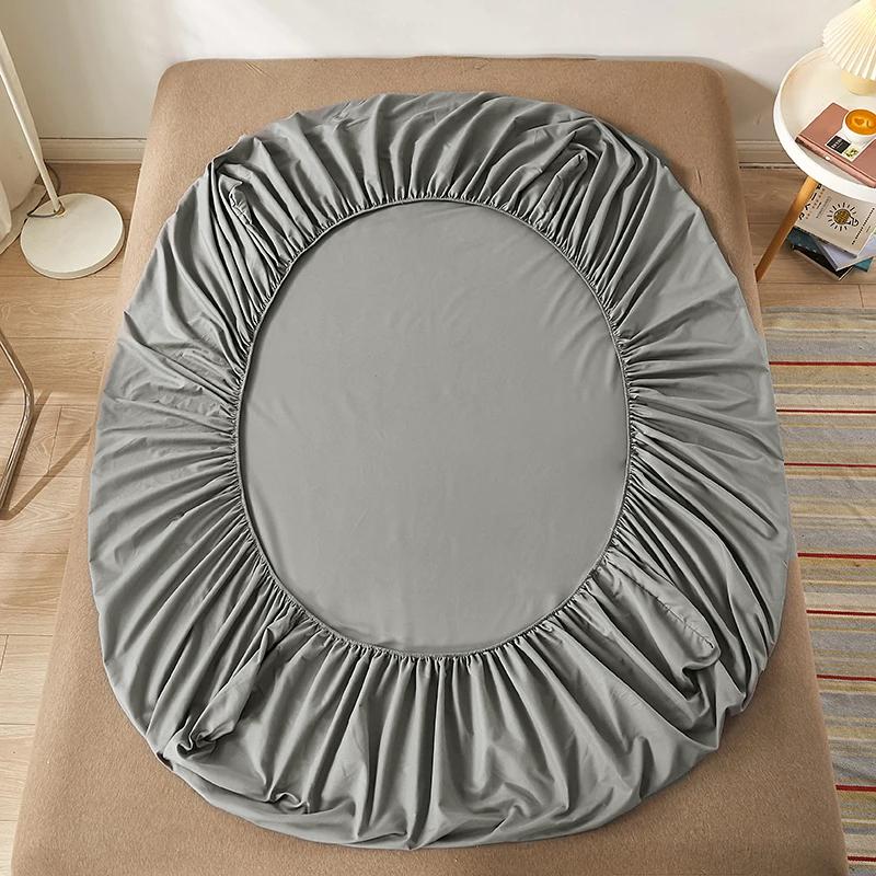 White Fitted Bed Sheets Elastic Mattress Cover Band Anti-slip Adjustable Single Double Bed Covers Pad Protector King 160/180x200