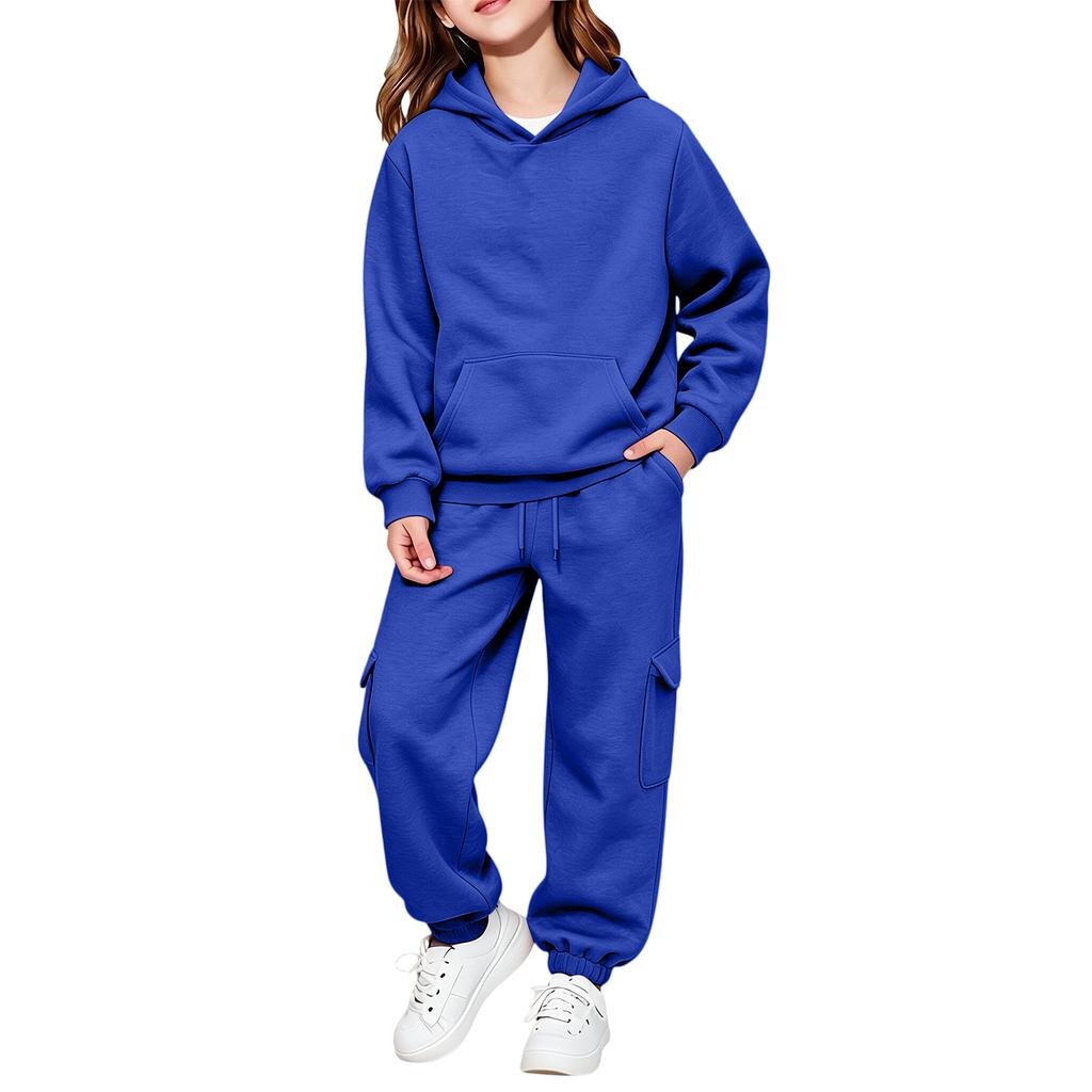 Set Felpa con Cappuccio e Maniche Lunghe Colorata per Bambini e Bambine