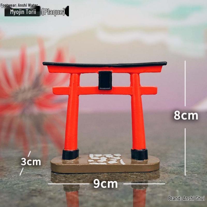 Kyoto Sand Table: Genshin Impact Style Ornament with Torii Bonsai.