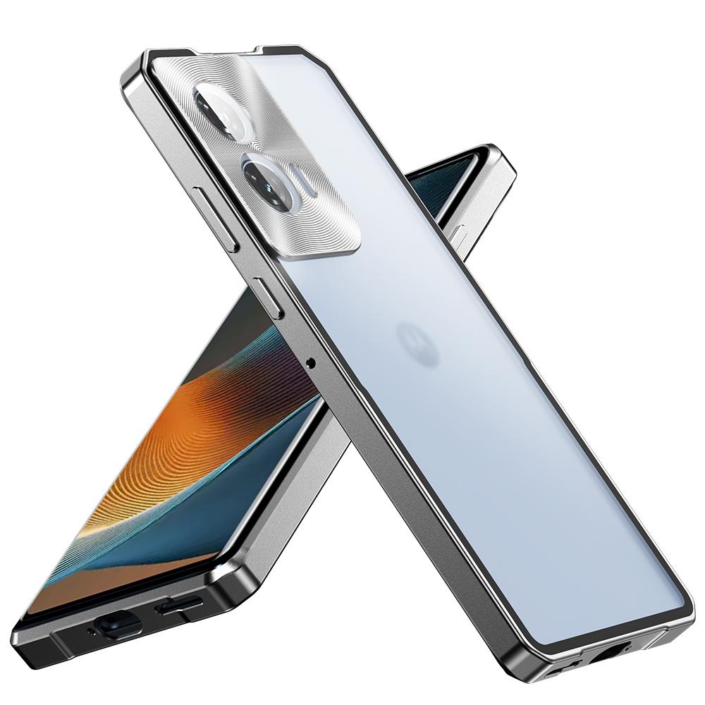 

Push Up Detachable Case For Moto Edge 50 Fusion Ultra Pro Translucent Frosted Removable Backboard Metal Frame Bumper Grip Cover Motorola Edge 50 Fusion