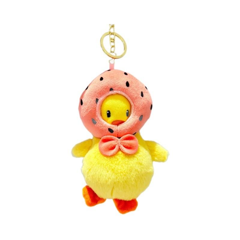 Plush Duck Engaging Hanging Ornament Keychain In Bright Colors For Bags Fashionable