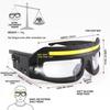 High Visibility Rechargeable Headlamp Glasses Rechargeable COB Floodlight Glasses  Cycling