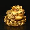 Bogactwo Przyciąga Zhaocai Miedziany Złoty Ropucha Ornament Trójnożna Ropucha Dekoracja Biura Salon Szafka na Wino Rzemiosło Prezent na Otwarcie