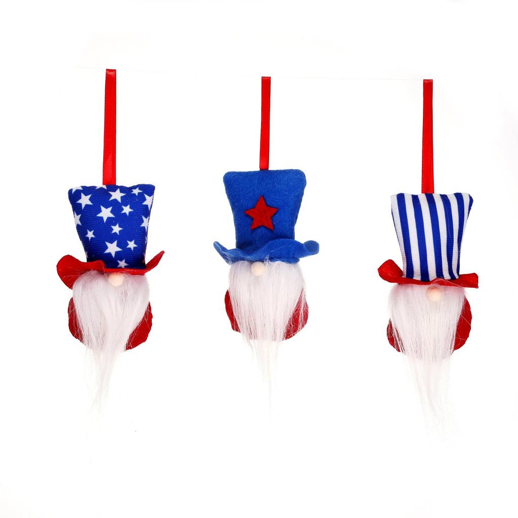 Independence Day Striped Pentagram Faceless Elderly High Hat Doll