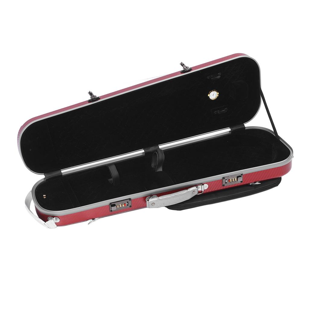 Violin Case 4 4 Full Size Super Light Portable Carbon Fiber Hardshell with Password Lock Red