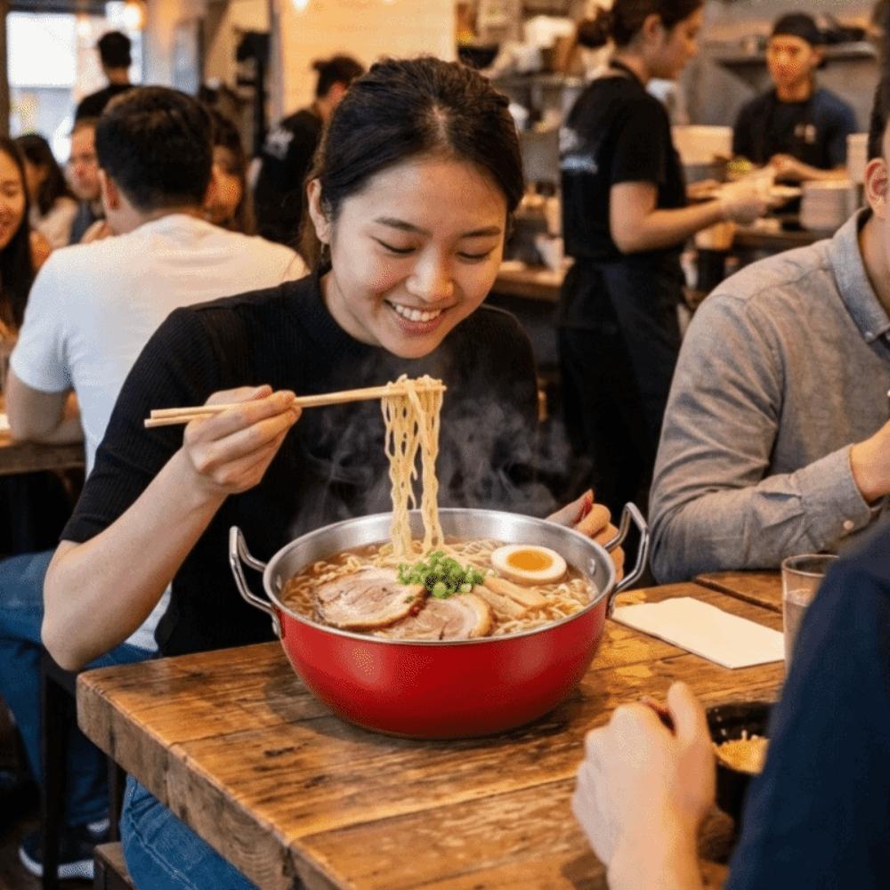 Stainless Steel Dual Handle Bowls Large Capacity Rust Proof Instant Noodle Bowl Anti-slip Food Grade Soup Bowl Meal Prep