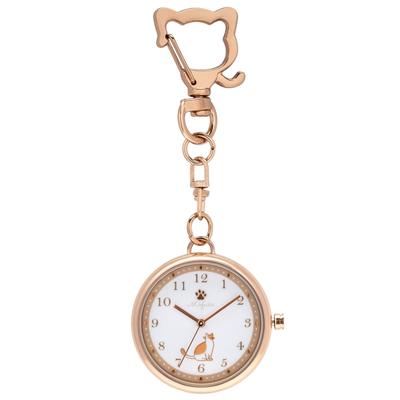 [Fieldwork] Pocket Watch Women's Keychain Watch Analog Cat Brown Beige Catomi JN030-4