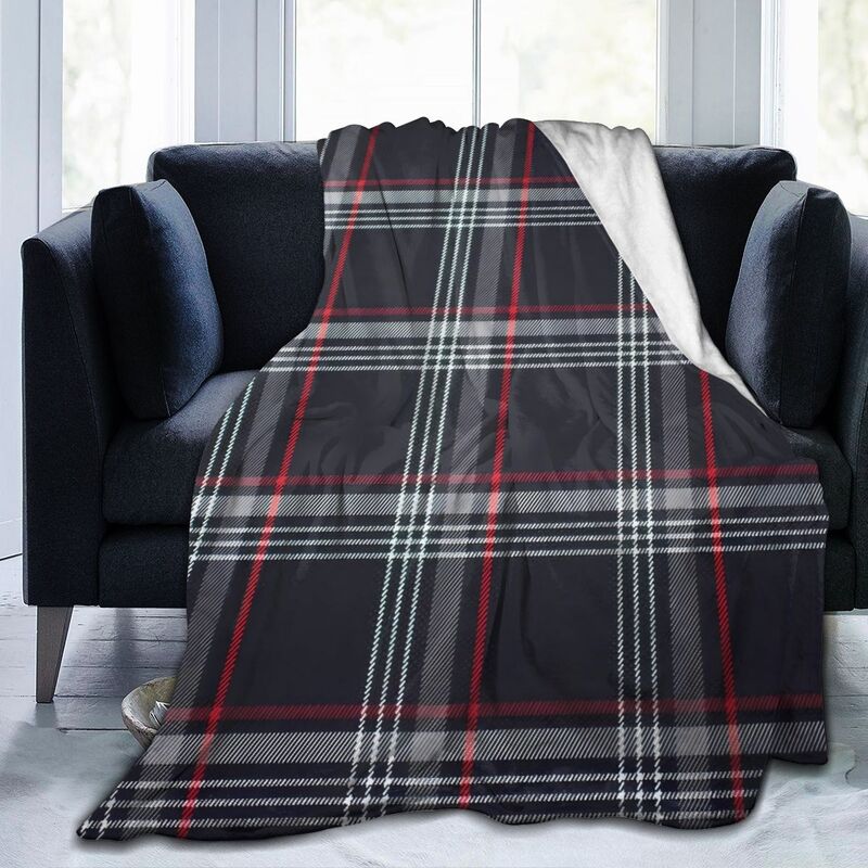 Coperta personalizzata con stampa a quadri tartan GTI, morbida e calda coperta in pile, leggera e accogliente, coperte in flanella soffice per letto, divano