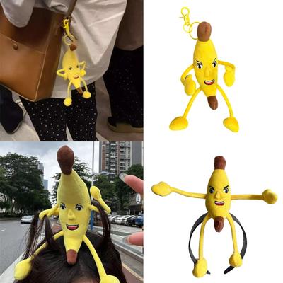 Singing Banana Hairbands Lovely Cartoon Hair Hoop Plush Dolls Funny Head Band for Women's Party Costume