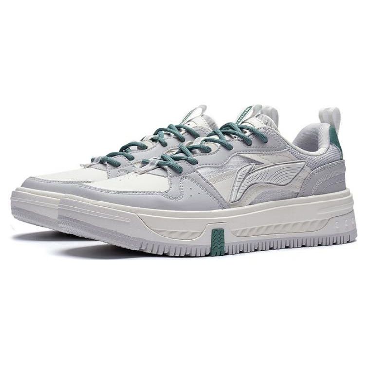 Li Ning Xing Chuan V2 Non-Slip Wear-Resistant Low-Top Skate Shoes Light Smoke Gray Beige Men Skate Shoes AGCT143-2