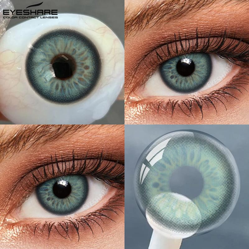 EYESHARE Natural Colored Pupils for Eyes 1 Pair Gray Lenses Cosmetic Brown Beauty Lenses Blue Eye Contact Green y2k Colorcon