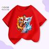 Unisex T-shirt voor Kinderen met Korte Mouwen - Voetbal Supersterren Print (Messi & CR7), Zomer Katoen Ronde Hals