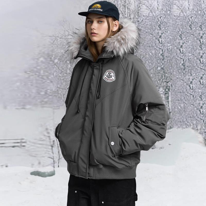 Hooded Fur Collar Parkas Women's Winter Thickened Retro Short Workwear Cotton Coats