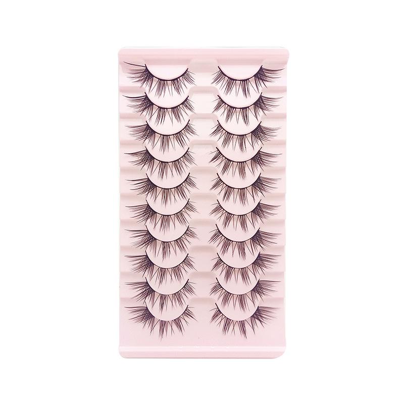 

Десять пар черных накладных ресниц на ленте с плотным мультяшным эффектом для фотогеничного вида