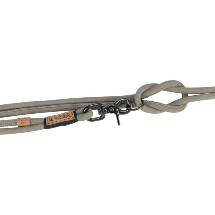 Laisse Pour Chien - Trixie - Be Nordic - Cuir Réglable - Gris - 3 Réglages
