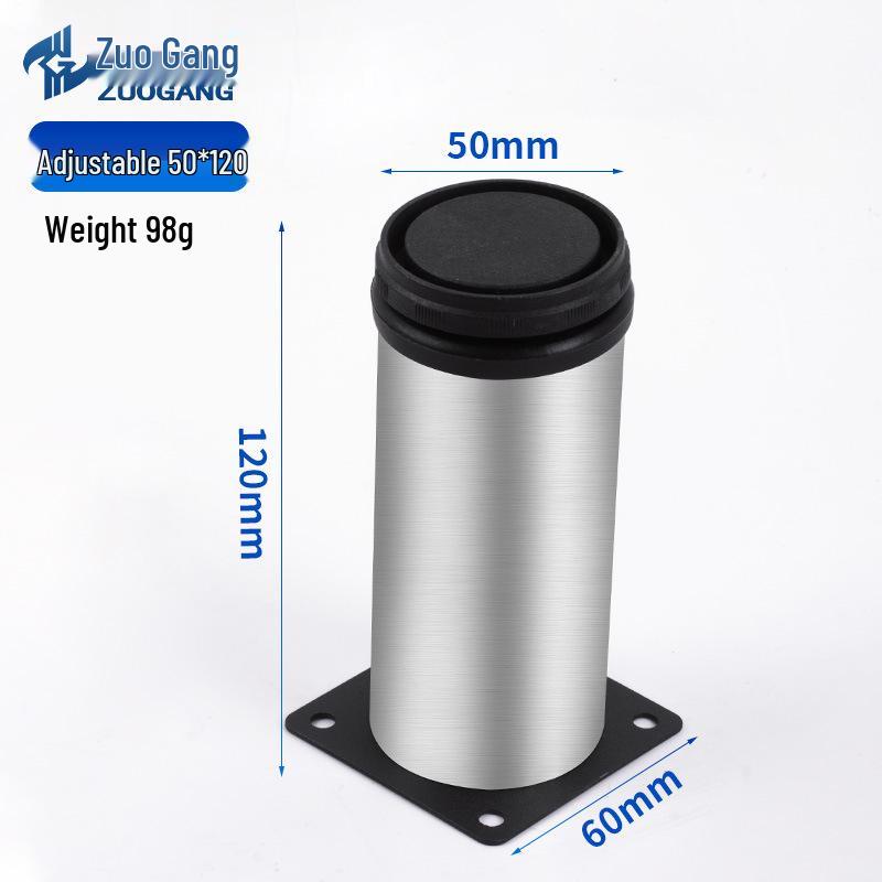 Thickened Stainless Steel Adjustable Cabinet Legs - Furniture, Sofa, Coffee Table Support Legs, Round Tube Design.