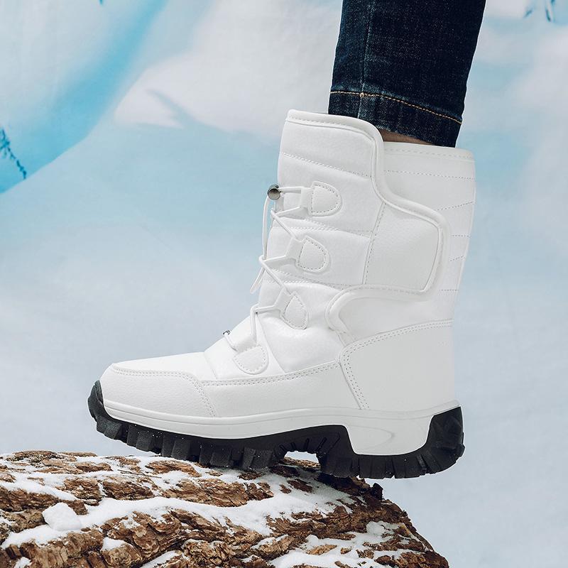 36-46 Winter Men's Plus Velvet High-top Outdoor Shoes Women's Large Size Hiking Shoes Plus Fur Warm Hiking Boots