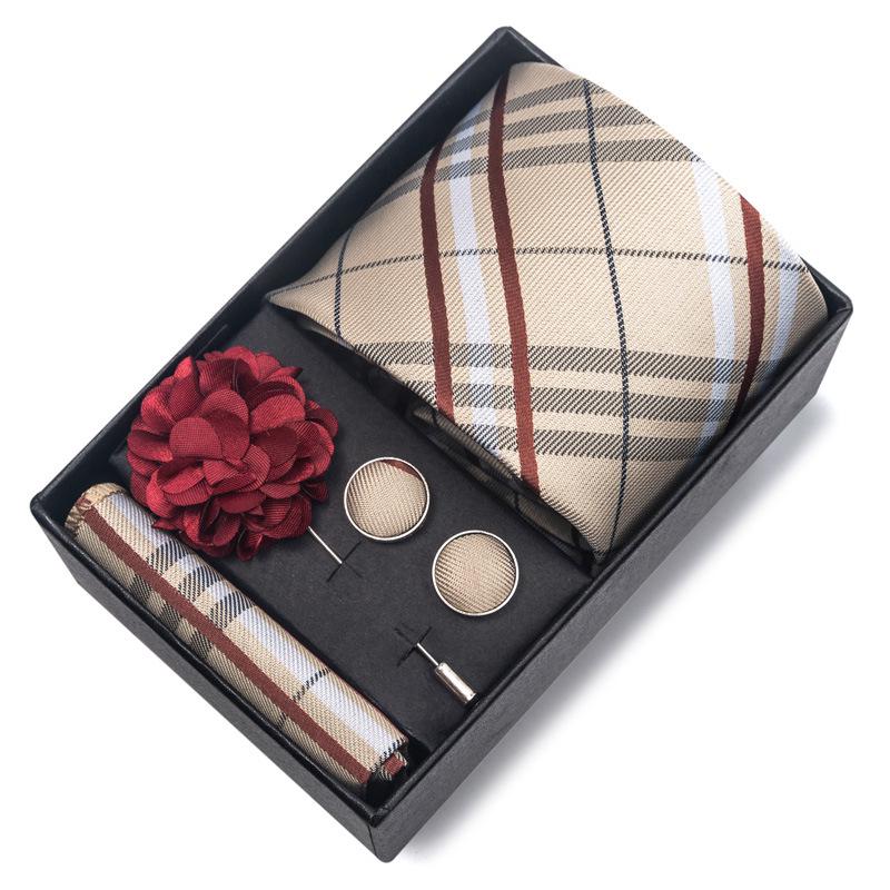 Herren Formale 8cm Krawatte Sechsteiliges Geschenkbox-Set für Bräutigam und Geschäftliche Anlässe