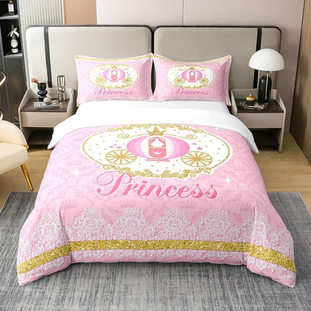 Crown Duvet Cover Sets for Teens Adults Queen Quilt Covers Lightweight Down Room Decor 2 Pillowcases 1 Duvet Cover No Comforter