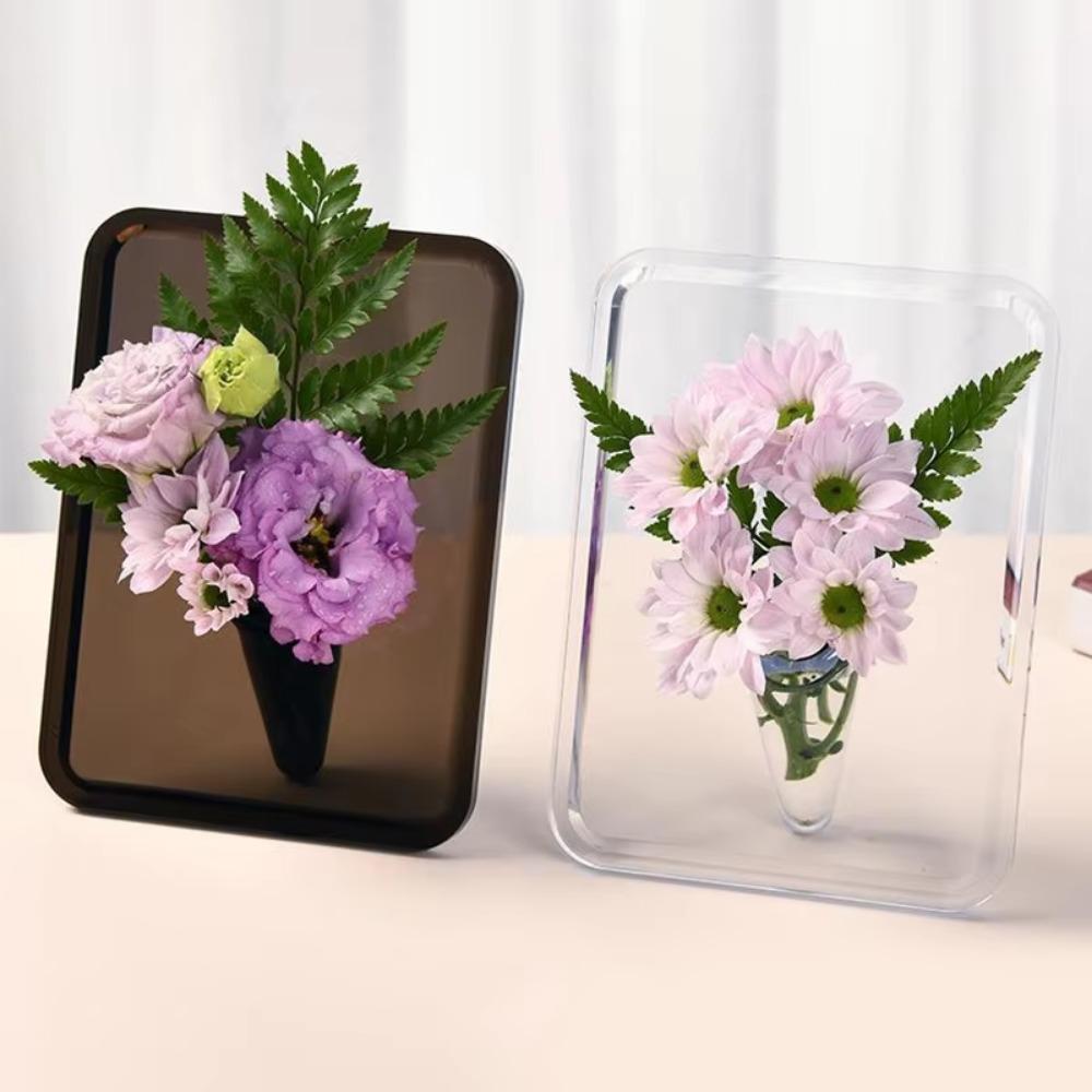 Transparente Foto-Rahmen-Vase Frisch- und Trockenblumen Hydroponische Blumenvase Heimschmuck
