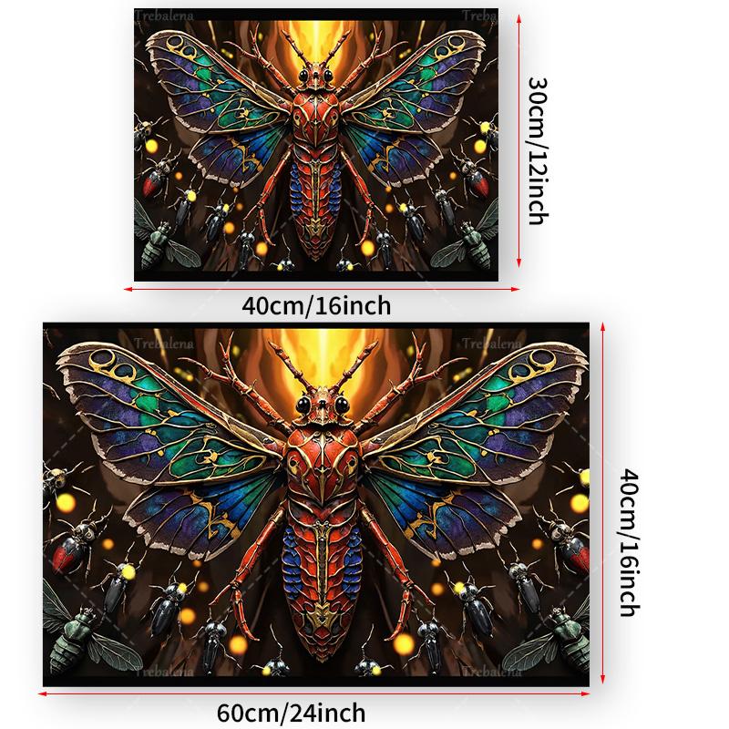 1pc Wall Tapestry Vibrant Moth Tapestry with Firefly Scene - Boho Chic Wall Art Decor