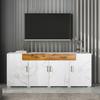 Storage Cabinet High Stability with 4 Doors Sturdy Construction Smooth Edge Easy Installation Item Storage Living Room Storage Cabinet Free-Standing