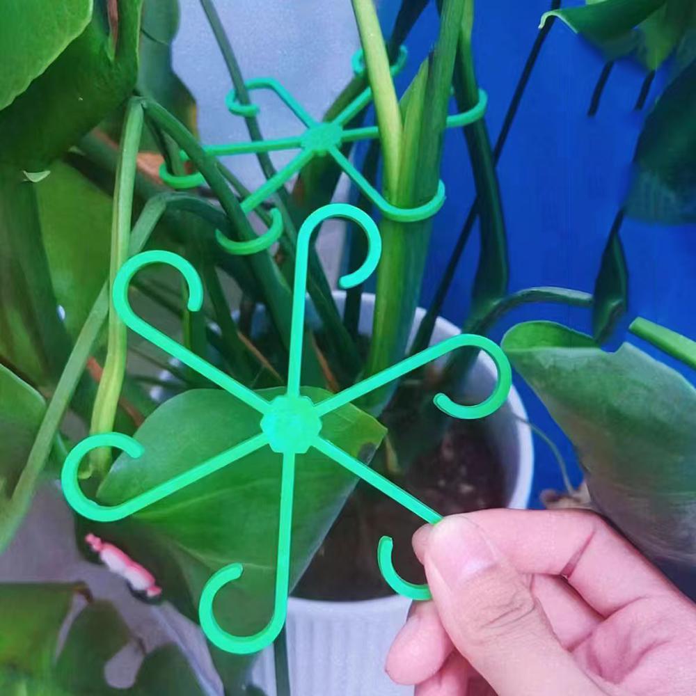 4 Stück Pflanzenbefestigungsklammern, Pflanzenkletterstützrahmen, Blumenstammsammelrahmen für Gemüsegarten, Obstgarten, Gartenhof