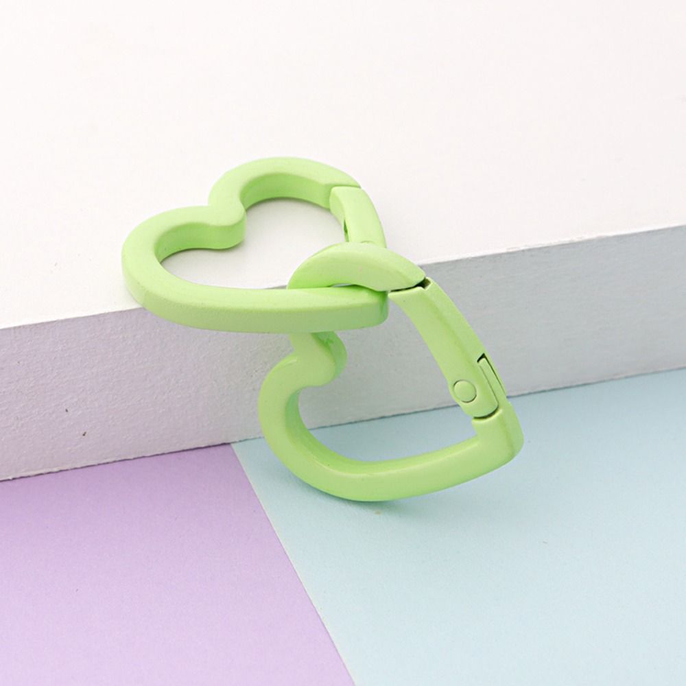 5pcs Macaroon Color Peach Heart Keyring Heart Shape Love Keychain Clips  Fishing