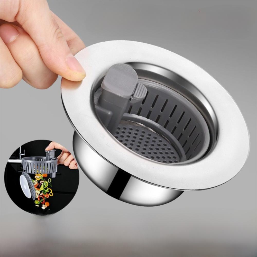 Stainless Steel Sink Drain Strainer Anti-blocking Waste Catcher  Kitchen Bathroom Accessories