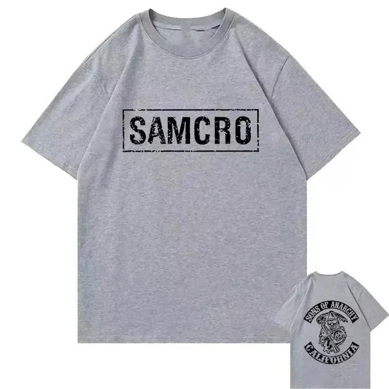 

Сини анархії Футболка з принтом SAMCRO Чоловіки Жінки Тренд Хіп-хоп Рок Велика футболка з коротким рукавом Літні бавовняні футболки Одяг Топи XXXL