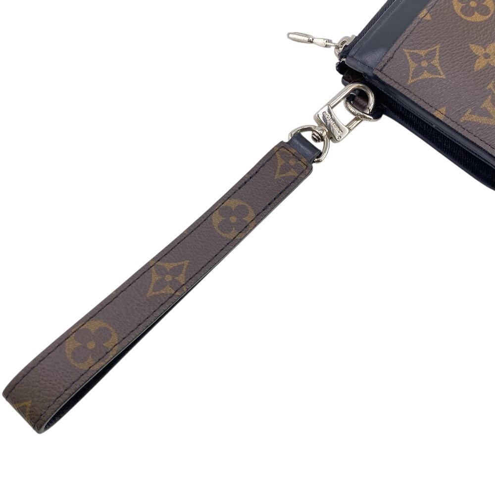 LOUIS VUITTON M69407 L-shaped zipper with strap Monogram macacer leather Zippy Dragonne Purse Brown leather mens Used