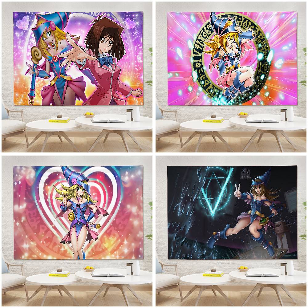 Yu Gi Oh Dark Magician Girl Tapestry Wall Hanging Printed Polyester Tapestry INS Decoration Wall Decor