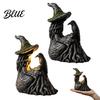 Ornements en Résine de Conte de Fées Sombre Figurine Sorcière & Corbeau Lumineuse avec Texture d'Arbre Mousseux Cadeaux Artisanaux Uniques Gothiques Statue Lumière LED pour Halloween Maison