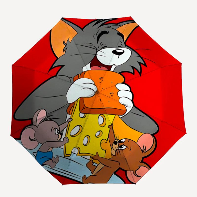 

1 шт. Зонт Том и Джерри, 8 ребер, прочный каркас, автоматическое открытие/закрытие, прочный и красочный, идеально подходит для пляжа, путешествий и всех сезонов, 10068