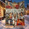 Cristiano Ronaldo Pattern Blanket for Home Decoration, Bed, Sofa, Car Travel, Camping, Suitable for All Seasons, Birthday Christmas Gift