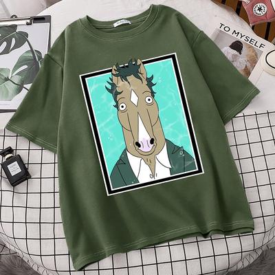 HorseUnisex – T-Shirts unisexes à motif de personnalité, tendance coréenne, hauts à manches courtes, Design de chemise unisexe drôle, S-3XL