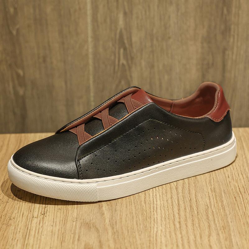

European station two-layer cowhide four-season casual leather shoes Korean version of versatile personalized men s shoes fashion trend loafers shoes 45