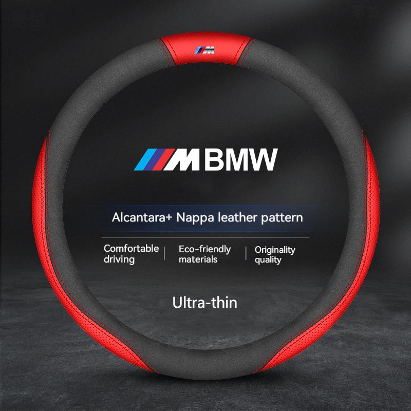 For BMW M X1 X3 X5 X6 E39 E46 E87 E90 E92 F10 F15 F25 F30 Carbon fiber Suede Leather Car Steering Wheel Cover Auto Accessories HG5