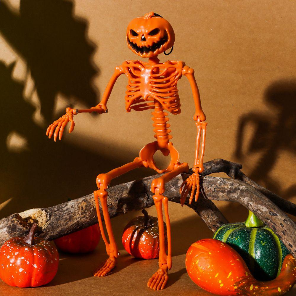 Anatomical Toys Photography Props Halloween Human Skeleton Pumpkin Skull Body Figurine Bone Model