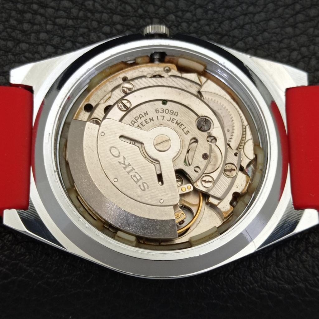 REFURBISHED VINTAGE SEIKO 5 AUTOMATIC 6309A JAPAN MENS RED DIAL WATCH a441299-a
