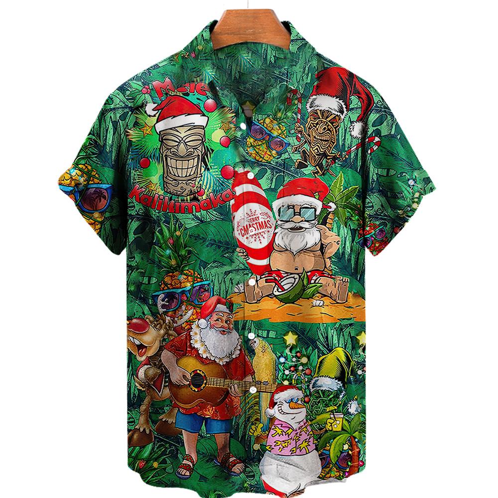 Men's Hawaiian 3d Shirts Streetwear Short Sleeve Oversized Summer Camisa Floral Masculina Blouse Retro
