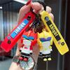 1pcs Creative Soft Plastic Cartoon Cute Robot Key Chain Personalized Fashion Bag Car Cell Phone Pendant Exquisite Small Gift Red